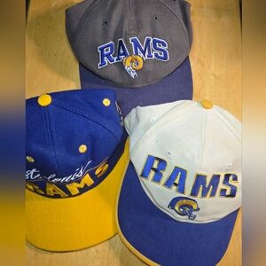 Vintage NFL Rams Hat Lot of 3 For Restoration Pls Read